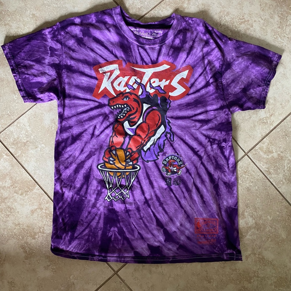 Raptors purple tie dye tshirt. Size Large